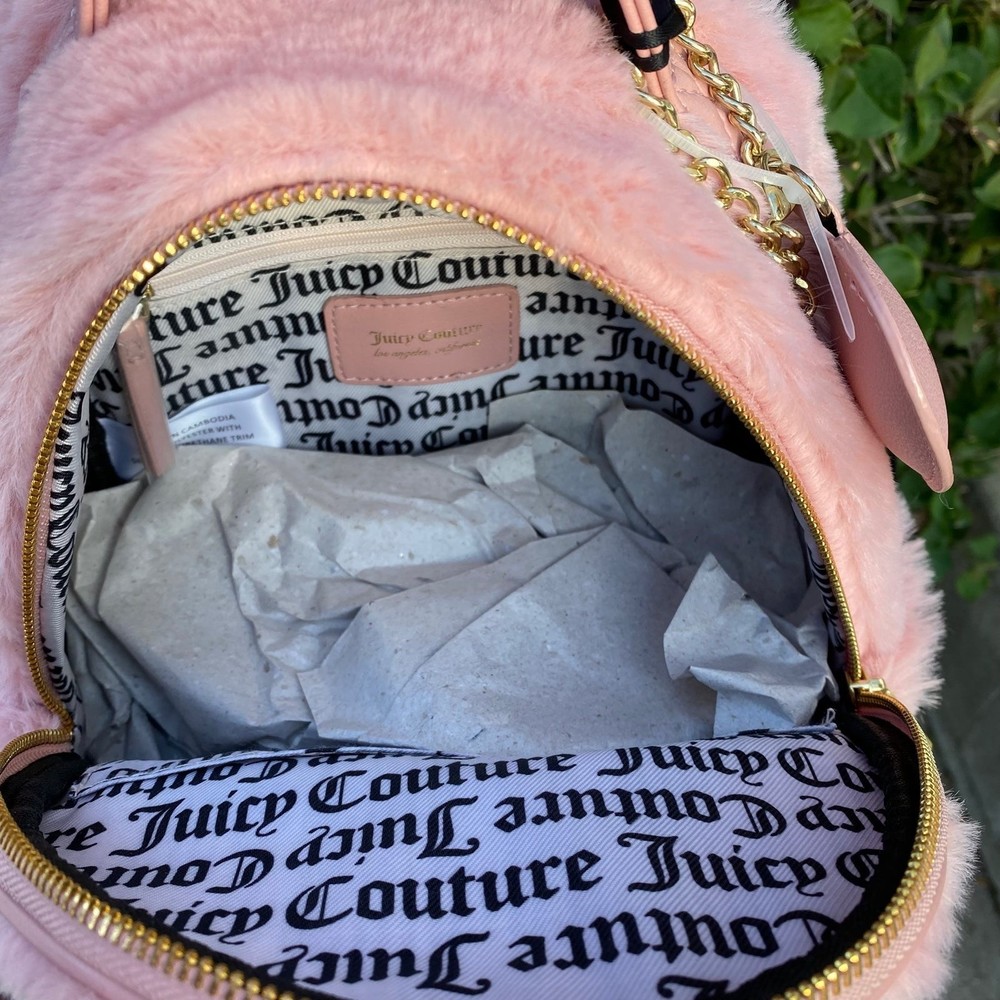 FINAL Clearance: Juicy Couture Pink Faux Fur Backpack - Picture 7 of 12